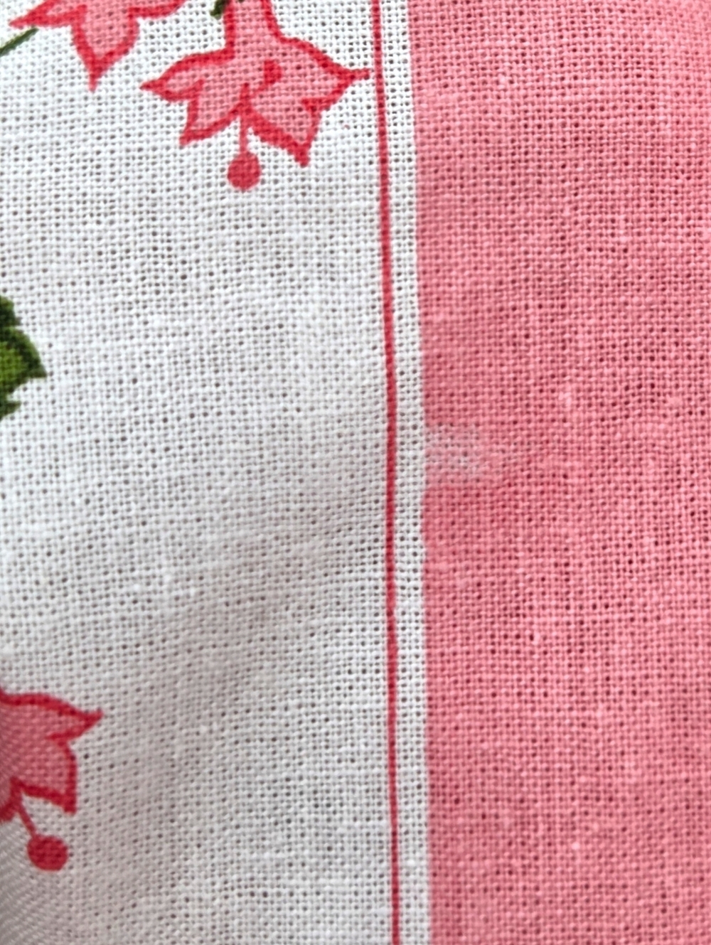 Frösö Handtryck Swedish Vintage "Camilla" Cotton Tablecloth 31x31 Pink Floral - Picture 7 of 11
